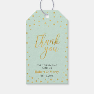 Etiqueta Para Presente Dourado Casamento Moderno da Casa da Moeda Obrigad