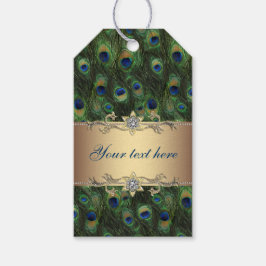 Etiqueta Para Presente Dourado Casamento Peacock