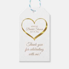 Etiqueta Para Presente Dourado Chá de panela Cardíaco Obrigado