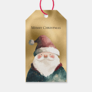 Etiqueta Para Presente Dourado Natal Verde Papai Noel