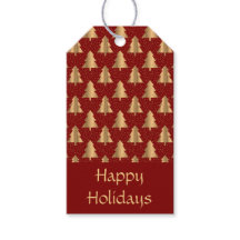 Dourado padrão da árvore de Natal em vermelho