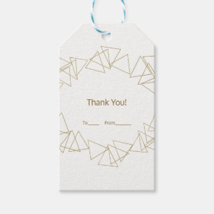 Etiqueta Para Presente Dourado Triângulo Geométrico Partido Glamor Modern