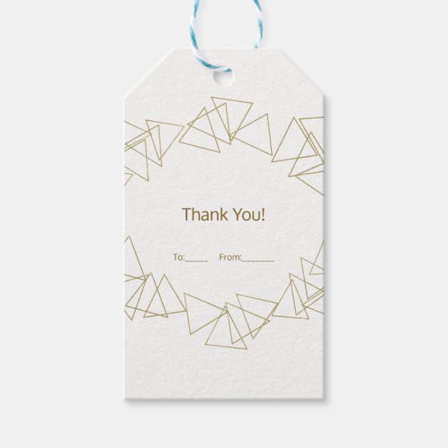 Etiqueta Para Presente Dourado Triângulo Geométrico Partido Glamor Modern (Frente)