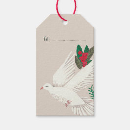 Etiqueta Para Presente Doves Peace on Earth Natal Gift Tags