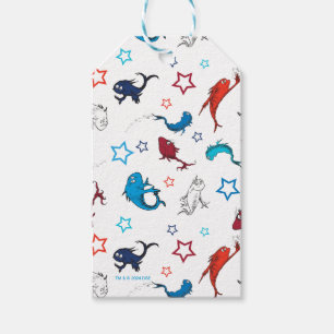 Etiqueta Para Presente Dr. Seuss Um Peixe Dois Peixes Padrão de Estrela