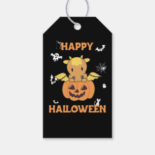 Etiqueta Para Presente Dragão Em Pumpkin Sweet Dragon Feliz Dia das Bruxa