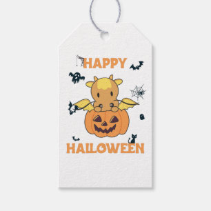 Etiqueta Para Presente Dragão Em Pumpkin Sweet Dragon Feliz Dia das Bruxa