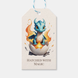 Etiqueta Para Presente Dragãozinho Bebê Nascido com Magia