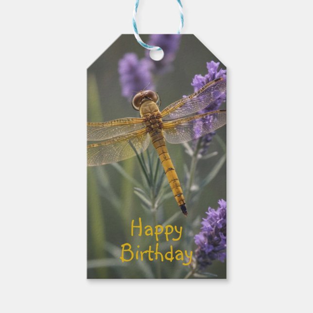 Etiqueta Para Presente Dragonfly ouro (Frente)