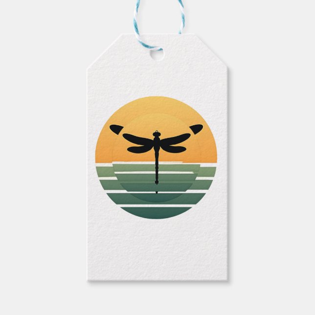 Etiqueta Para Presente Dragonfly Retro (4) (Frente)