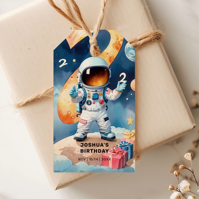 Etiqueta Para Presente Duas Festas de segundo aniversário da Lua (Criador carregado)