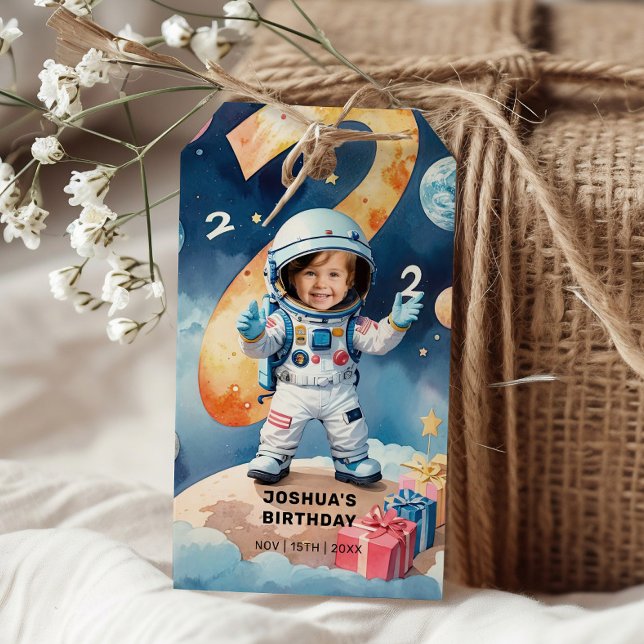 Etiqueta Para Presente Duas Festas de segundo aniversário da Lua (Criador carregado)