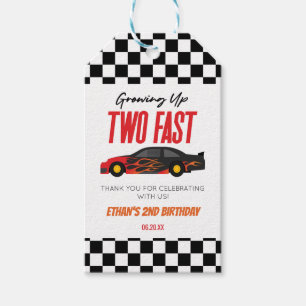 Etiqueta Para Presente Duas Festas de segundo aniversário de Carro Rápido