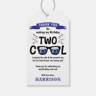 Etiqueta Para Presente Duas Festas Legal Do segundo aniversário, Obrigado