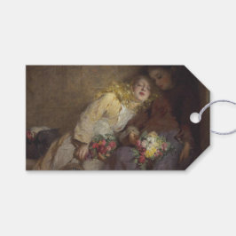 Etiqueta Para Presente Duas Meninas Jovens Retornando Para Casa