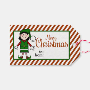 Etiqueta Para Presente Duende bonito do Natal