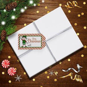 Etiqueta Para Presente Duende bonito do Natal