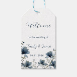 Etiqueta Para Presente Dusty Blue Botanical Wedding
