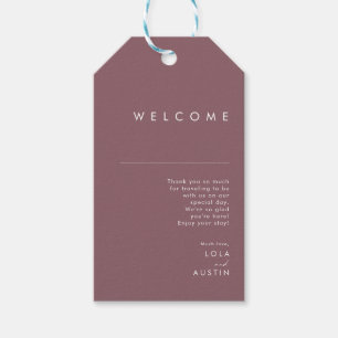Etiqueta Para Presente Dusty Boho   Bem-vindo ao Casamento Roxo e Rosa