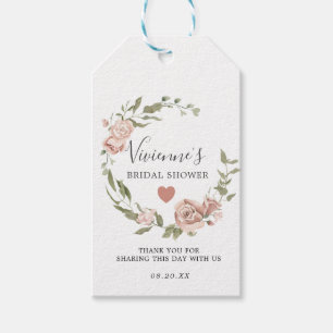 Etiqueta Para Presente Dusty Pink Floral Chá de panela Favor