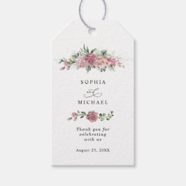 Etiqueta Para Presente Dusty Pink Floral Wedding Gift Tags