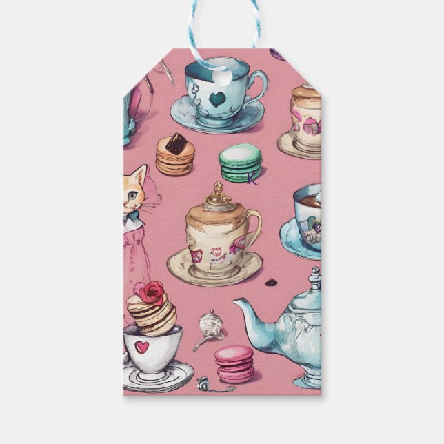 Etiqueta Para Presente Dusty Pink Wonderland, Design original (Frente)