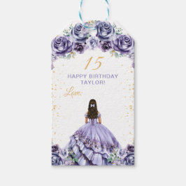 Etiqueta Para Presente Dusty Purple Princess Quinceañera Happy Birday