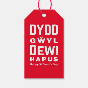 Etiqueta Para Presente Dydd Gil Dewi Hapus Feliz Rua Dia 4