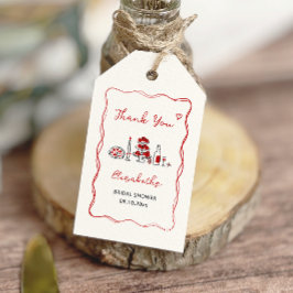 Etiqueta Para Presente É Amore Hand Drawn Italiana Red Chá de panela