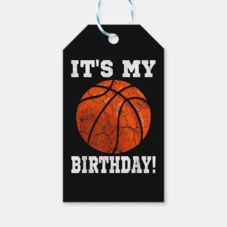Etiqueta Para Presente É o meu Aniversário, jogador de basquetebol.