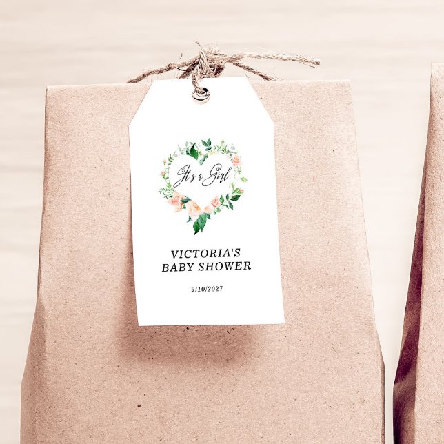 Etiqueta Para Presente É um Chá de fraldas Rosa Esmagado (Criador carregado)