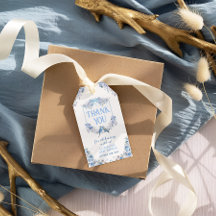 É um Garoto Blue Floral Crest Obrigado