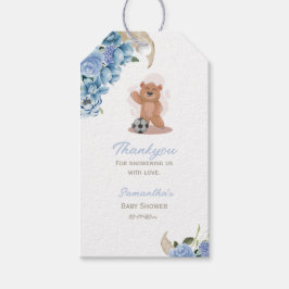 Etiqueta Para Presente É um ursinho fofo azul obrigada chá de bebê