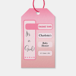 Etiqueta Para Presente É Uma Menina! Gradiente Rosa Churrasco de Bebê Fof