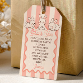 Etiqueta Para Presente Easter Bunny Girl 1st Birthday Party Thank You