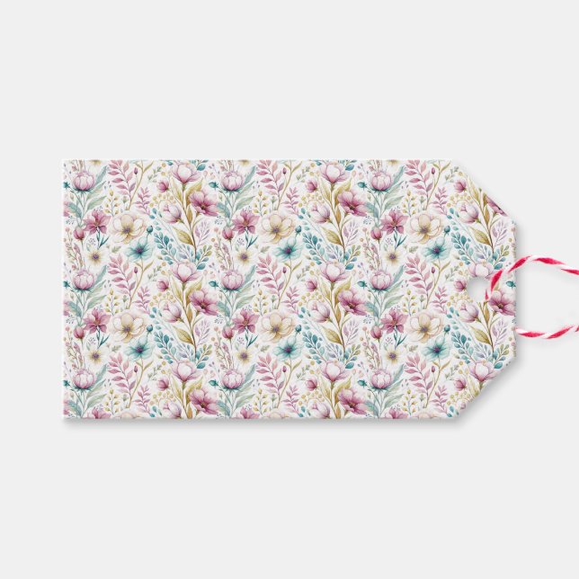 Etiqueta Para Presente Easter Floral Garden Wrapping Paper Set  (Frente (horizontal))