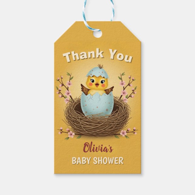 Etiqueta Para Presente Eclodindo Logo Pintinho Obrigado (Frente)