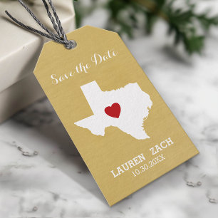 Etiqueta Para Presente Economias Wedding do estado de origem a data Texas