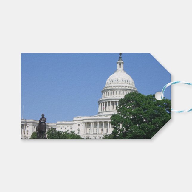Etiqueta Para Presente Edifício do Capitólio em Washington DC (Frente (horizontal))