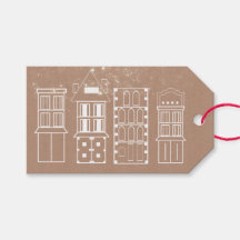 Edifícios escandinavos com a marca Kraft Gift