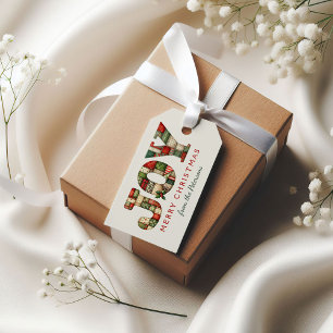 Etiqueta Para Presente Editable Alegria Natal Patchwork