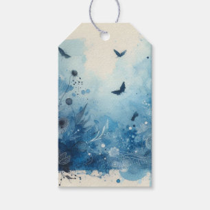 Etiqueta Para Presente Efêmeras Aquarela Azul