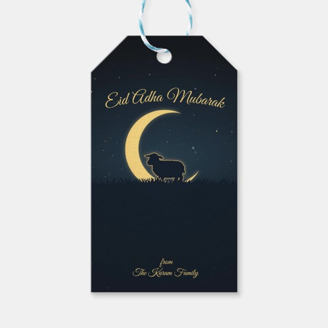 Etiqueta Para Presente Eid Al Adha Mubarak Jantar Elegante (Frente)