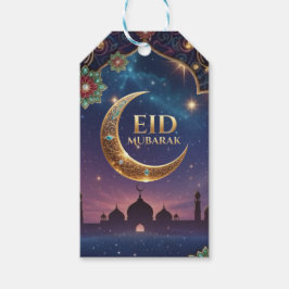 Etiqueta Para Presente Eid al fitr Islamic celebration Gold And navy
