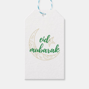 Etiqueta Para Presente Eid Mubarak - Etiqueta do presente - Verde e Doura