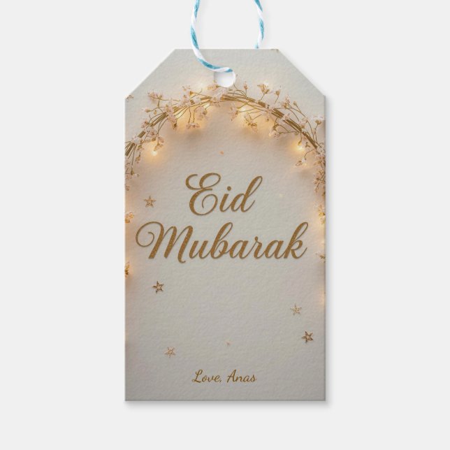 Etiqueta Para Presente Eid Mubarak Personalizado (Frente)