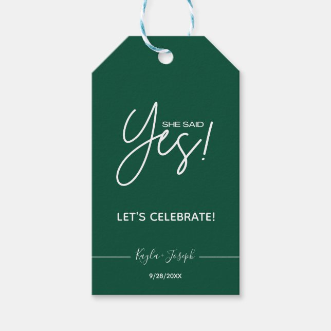 Etiqueta Para Presente Ela disse sim Festa de noivado (Frente)