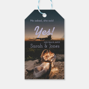 Etiqueta Para Presente Ele perguntou ela disse sim noivado foto simples a