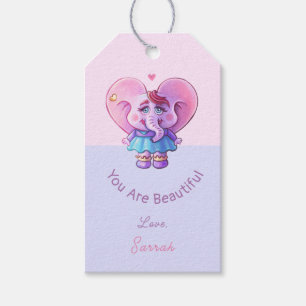 Etiqueta Para Presente Elefante Bonito Dizendo Que Você É Bonito