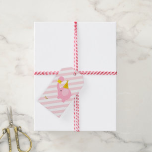 Etiqueta Para Presente Elefante cor-de-rosa
